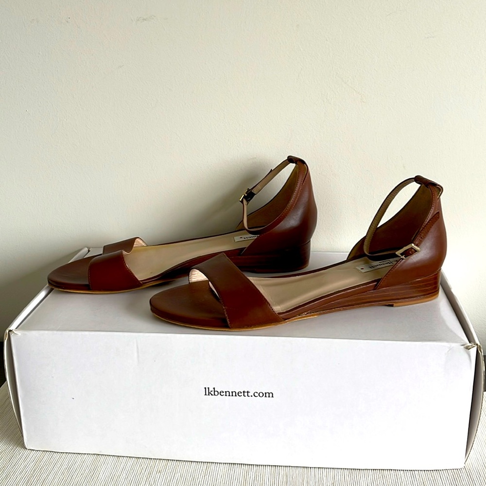 LK Bennett Tan Brown Leather Sandals 40